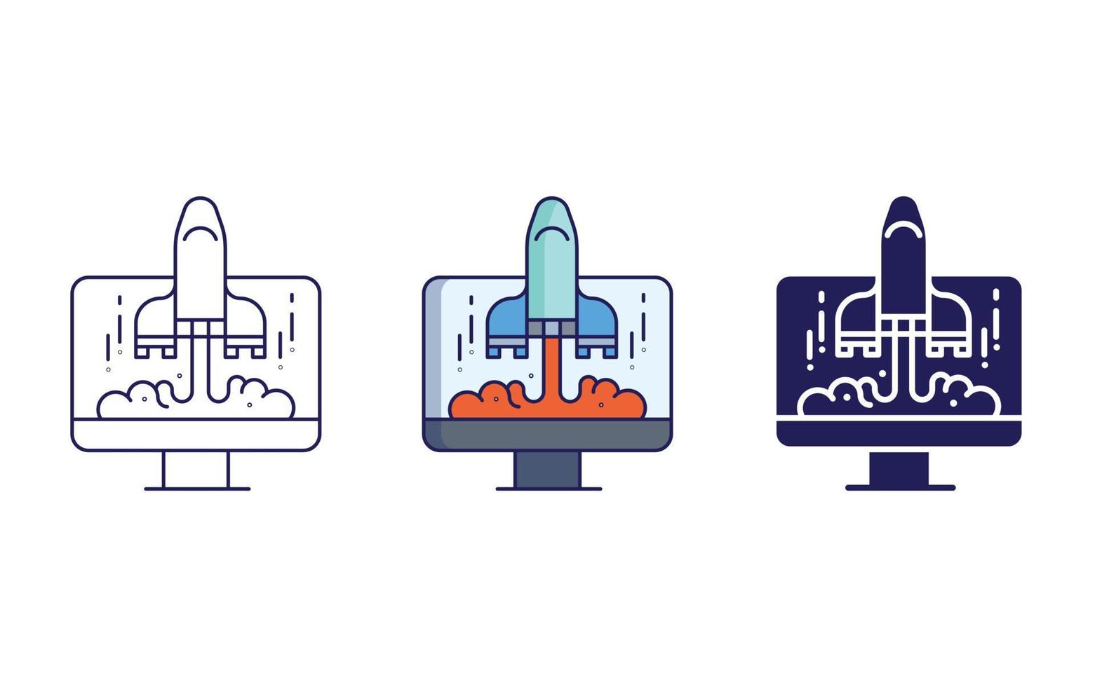 Monitor Launch icon vector