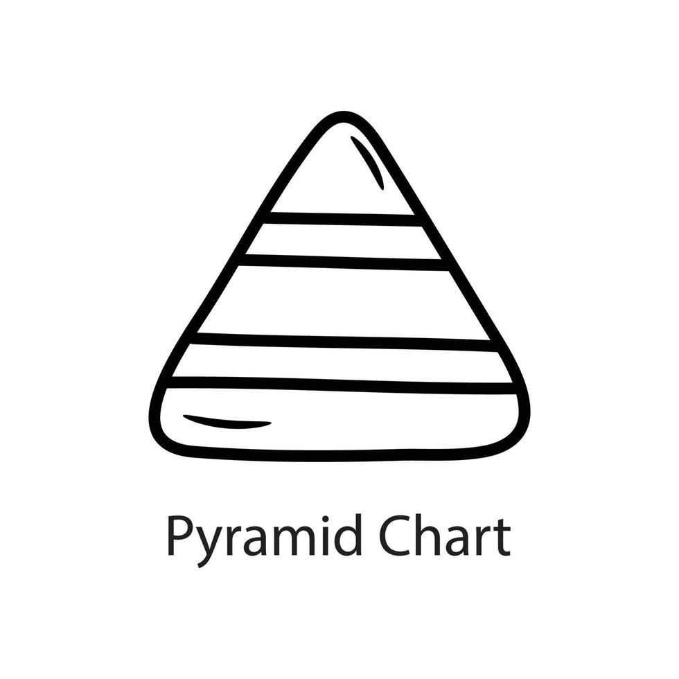 ilustración de diseño de icono de esquema de gráfico piramidal. símbolo de datos en el archivo eps 10 de fondo blanco vector