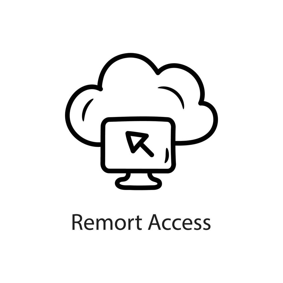 ilustración de diseño de icono de esquema de acceso remoto. símbolo de datos en el archivo eps 10 de fondo blanco vector