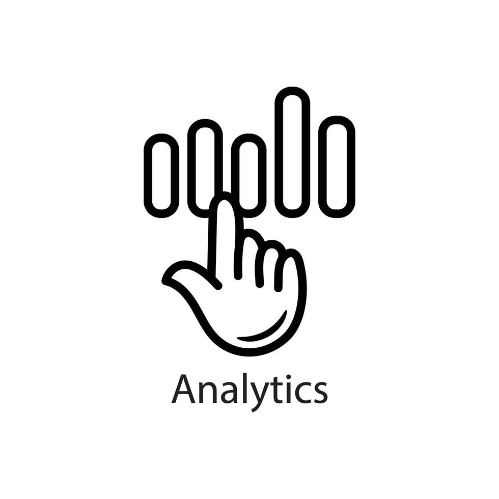 ilustración de diseño de icono de esquema de análisis. símbolo de datos en el archivo eps 10 de fondo blanco vector