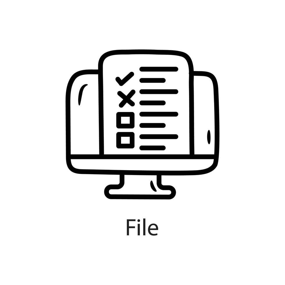 ilustración de diseño de icono de contorno de archivo. símbolo de datos en el archivo eps 10 de fondo blanco vector