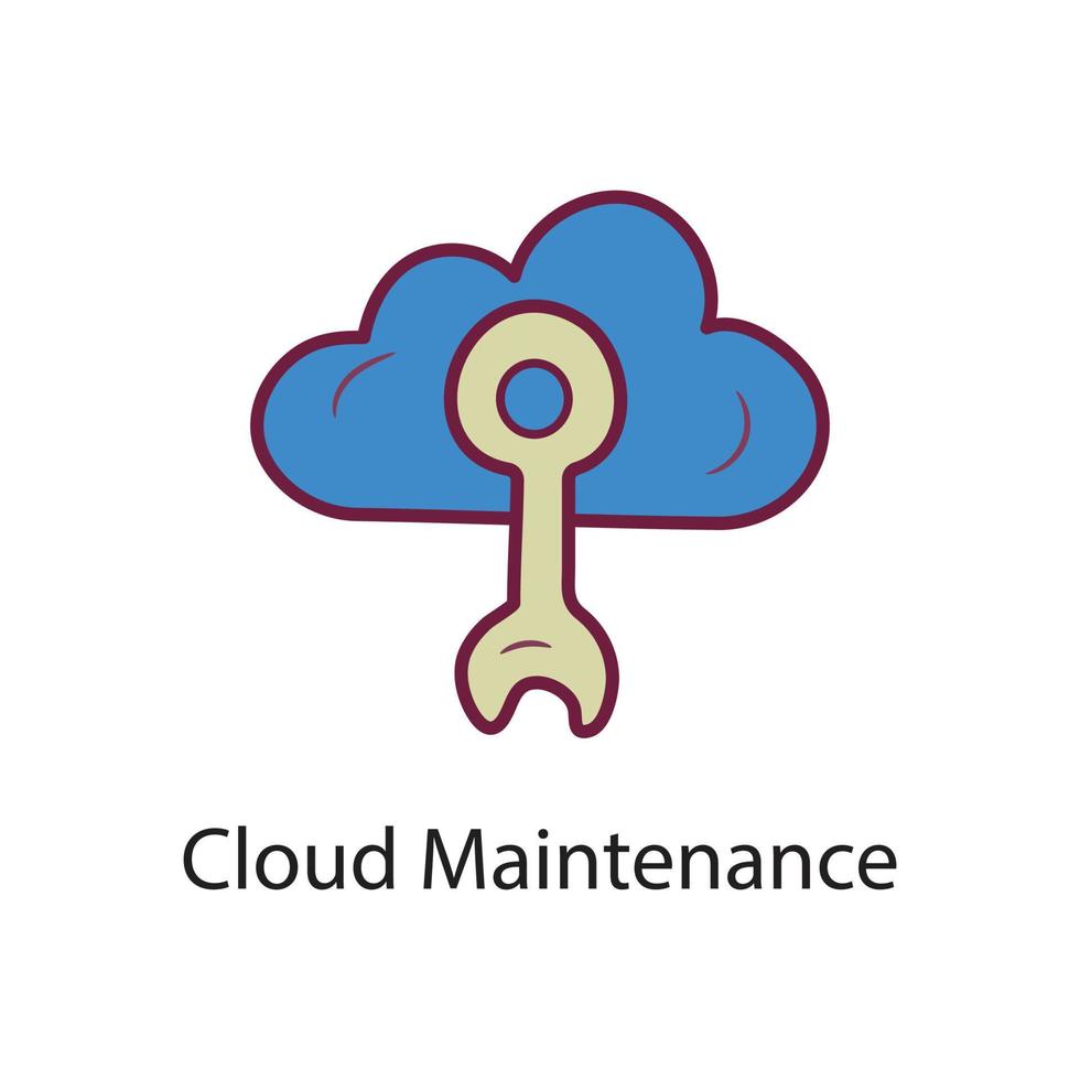 Cloud Maintenance Filled Outline Icon Design illustration. Data Symbol on White background EPS 10 File vector