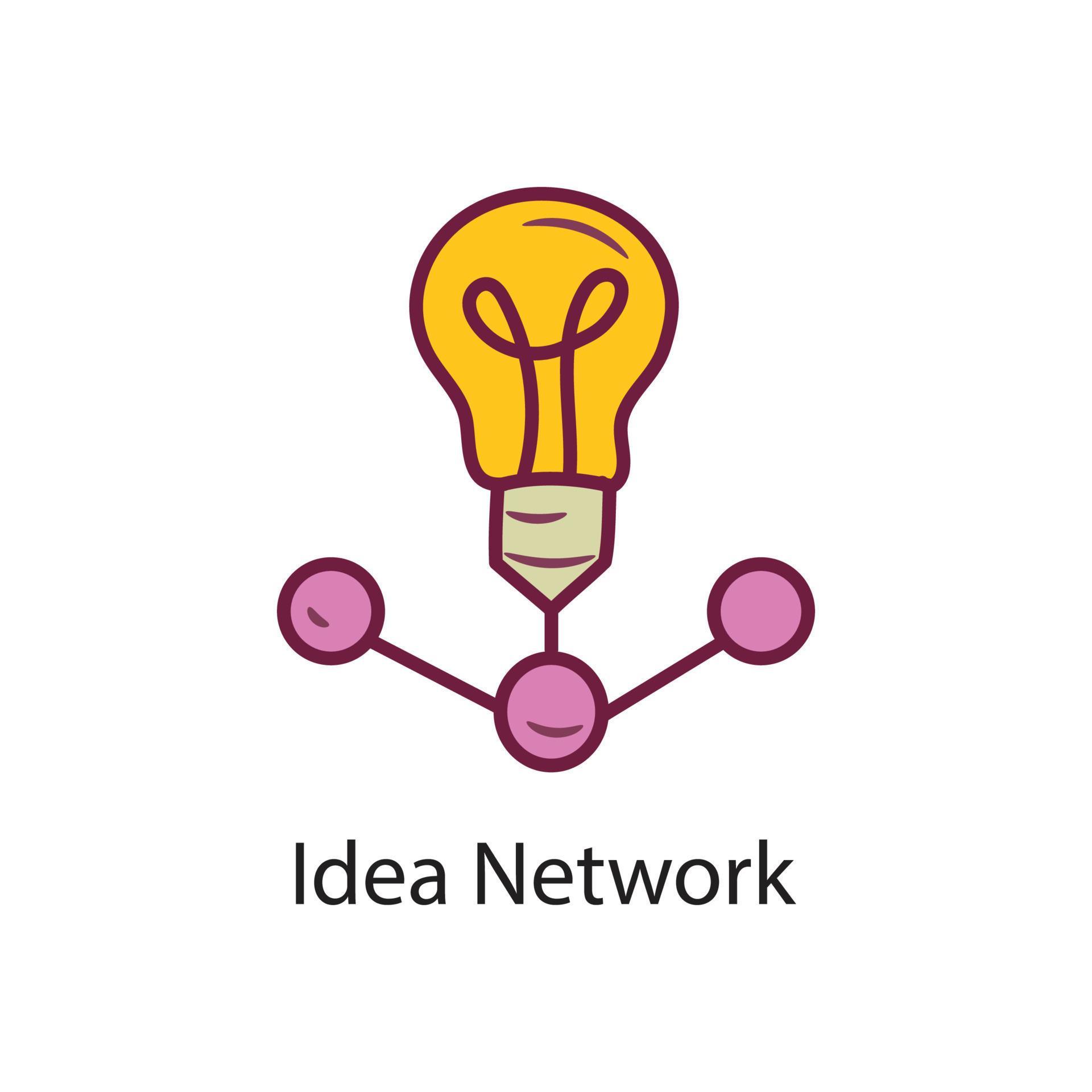 Idea Network Filled Outline Icon Design illustration. Data Symbol on