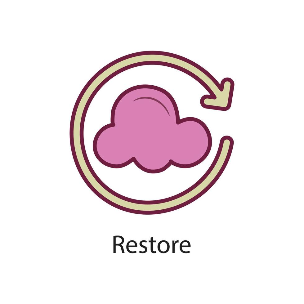 Restore Filled Outline Icon Design illustration. Data Symbol on White background EPS 10 File vector