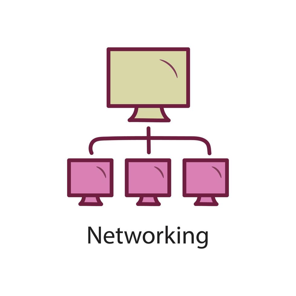 Networking Filled  Outline Icon Design illustration. Data Symbol on White background EPS 10 File vector