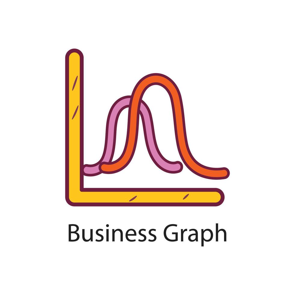 ilustración de diseño de icono de contorno lleno de gráfico de negocio. símbolo de datos en el archivo eps 10 de fondo blanco vector