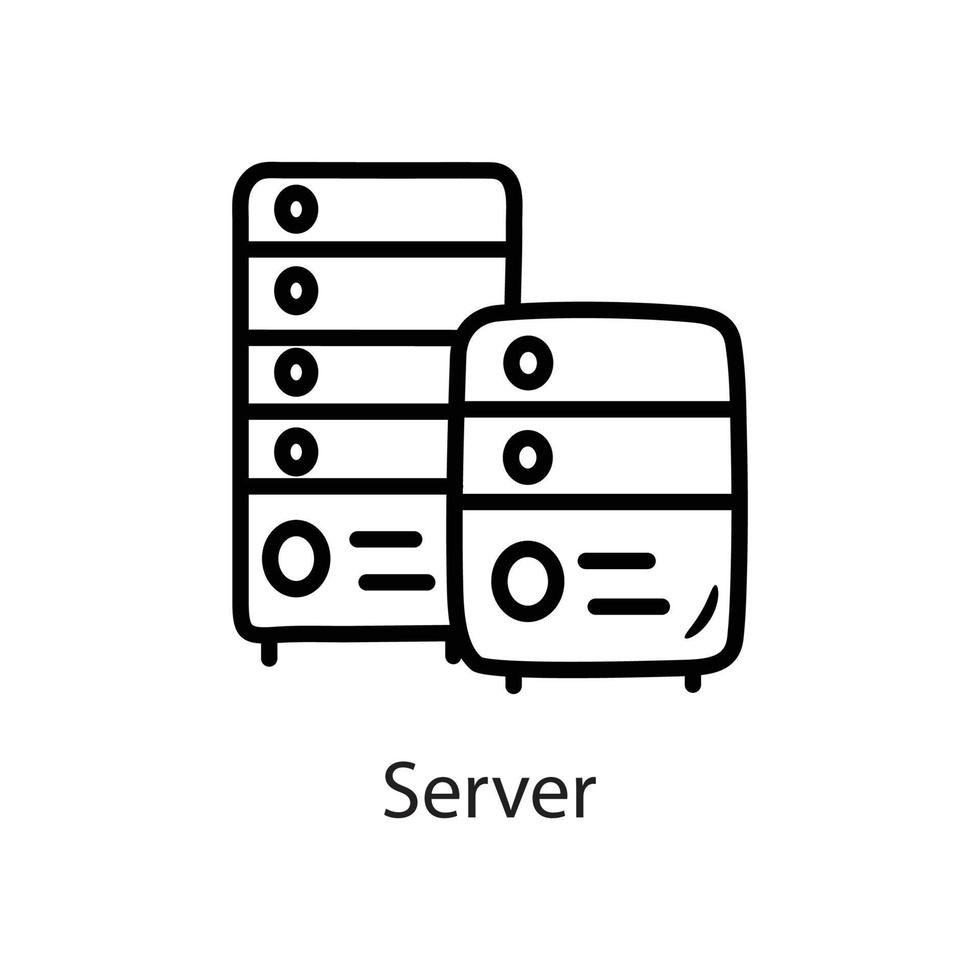 Server Outline Icon Design illustration. Data Symbol on White background EPS 10 File vector