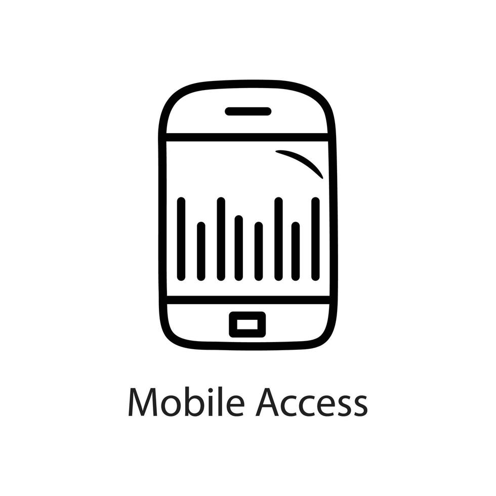 Mobile Access Outline Icon Design illustration. Data Symbol on White background EPS 10 File vector