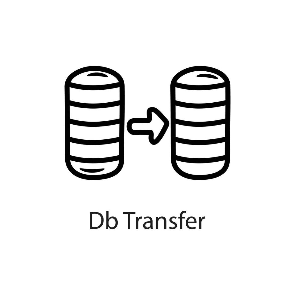 ilustración de diseño de icono de contorno de transferencia de db. símbolo de datos en el archivo eps 10 de fondo blanco vector