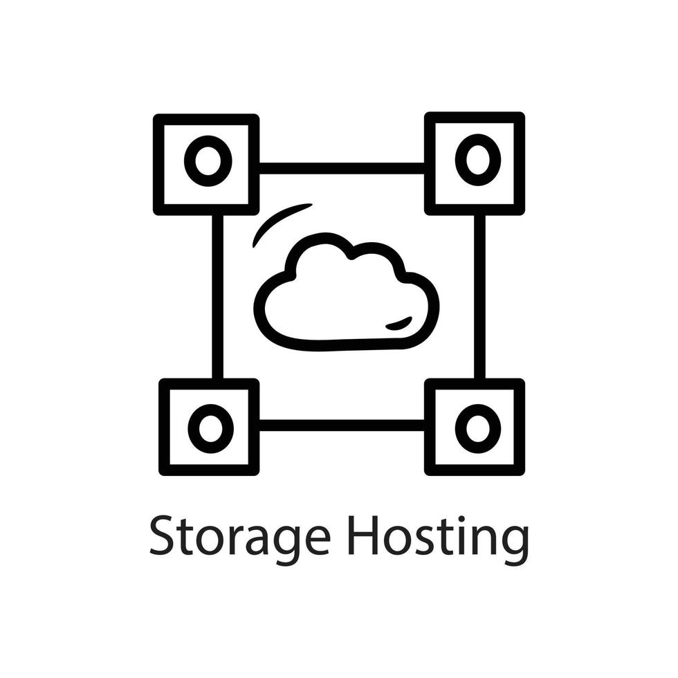 Storage Hosting Outline Icon Design illustration. Data Symbol on White background EPS 10 File vector