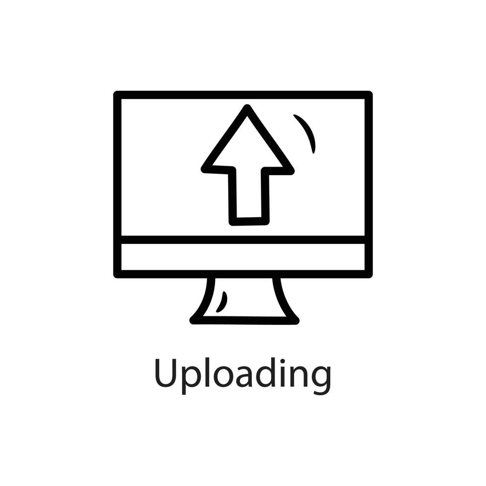 Uploading Outline Icon Design illustration. Data Symbol on White background EPS 10 File vector