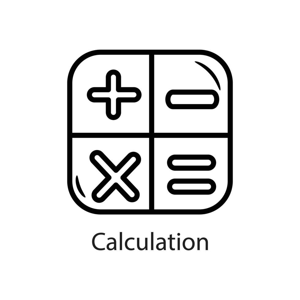 ilustración de diseño de icono de esquema de cálculo. símbolo de datos en el archivo eps 10 de fondo blanco vector