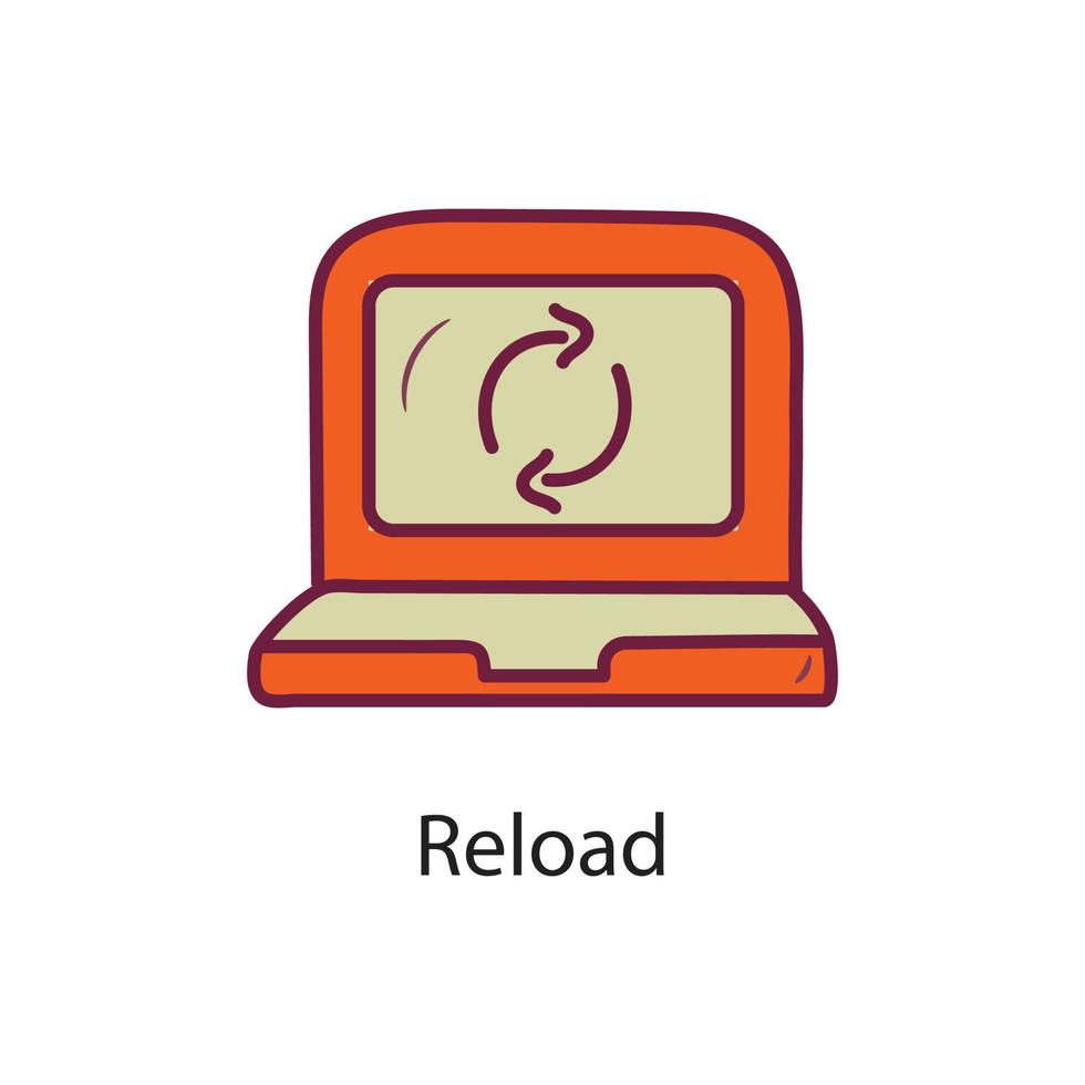 Reload Filled Outline Icon Design illustration. Data Symbol on White background EPS 10 File vector