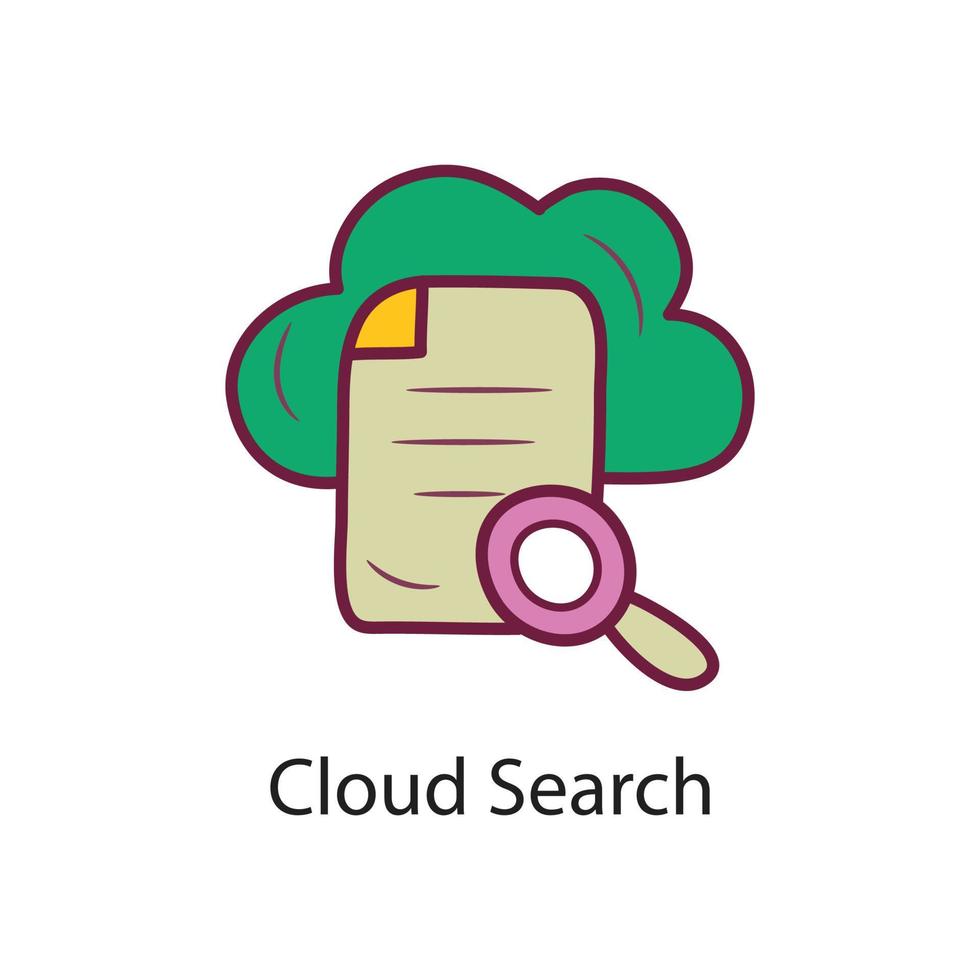 Cloud Search Filled Outline Icon Design illustration. Data Symbol on White background EPS 10 File vector