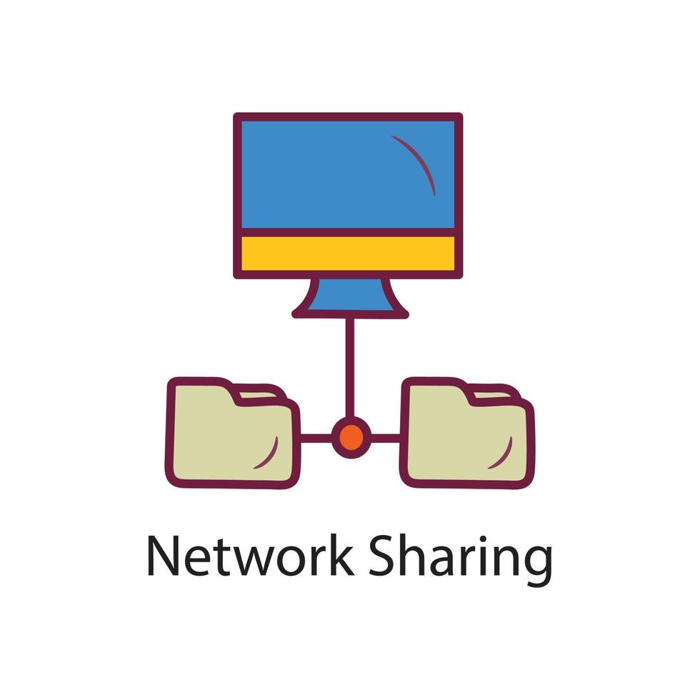 Network Sharing Filled  Outline Icon Design illustration. Data Symbol on White background EPS 10 File vector