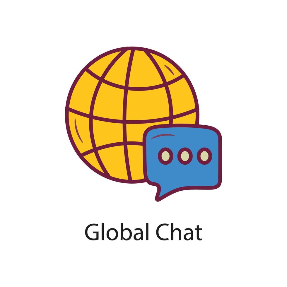 Global ChatFilled  Outline Icon Design illustration. Data Symbol on White background EPS 10 File vector