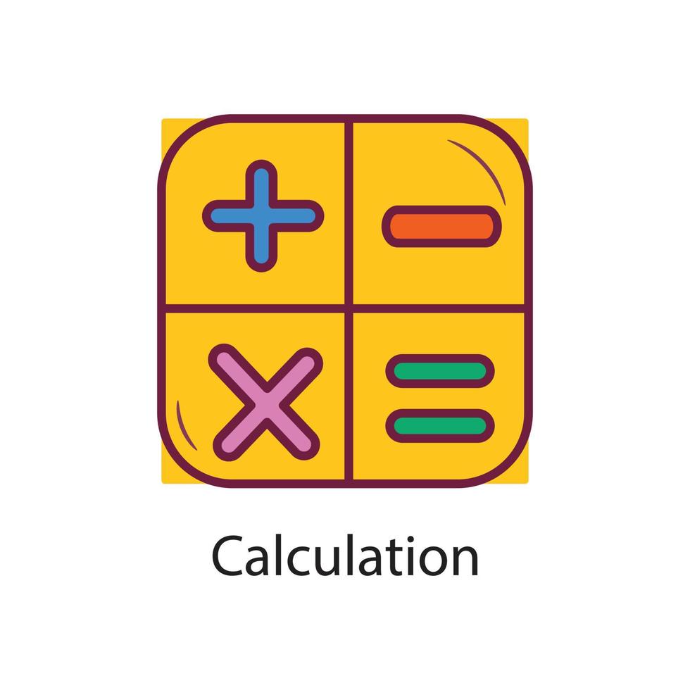 Calculation Filled Outline Icon Design illustration. Data Symbol on White background EPS 10 File vector
