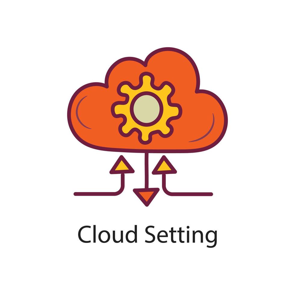 Cloud Setting  Filled  Outline Icon Design illustration. Data Symbol on White background EPS 10 File vector