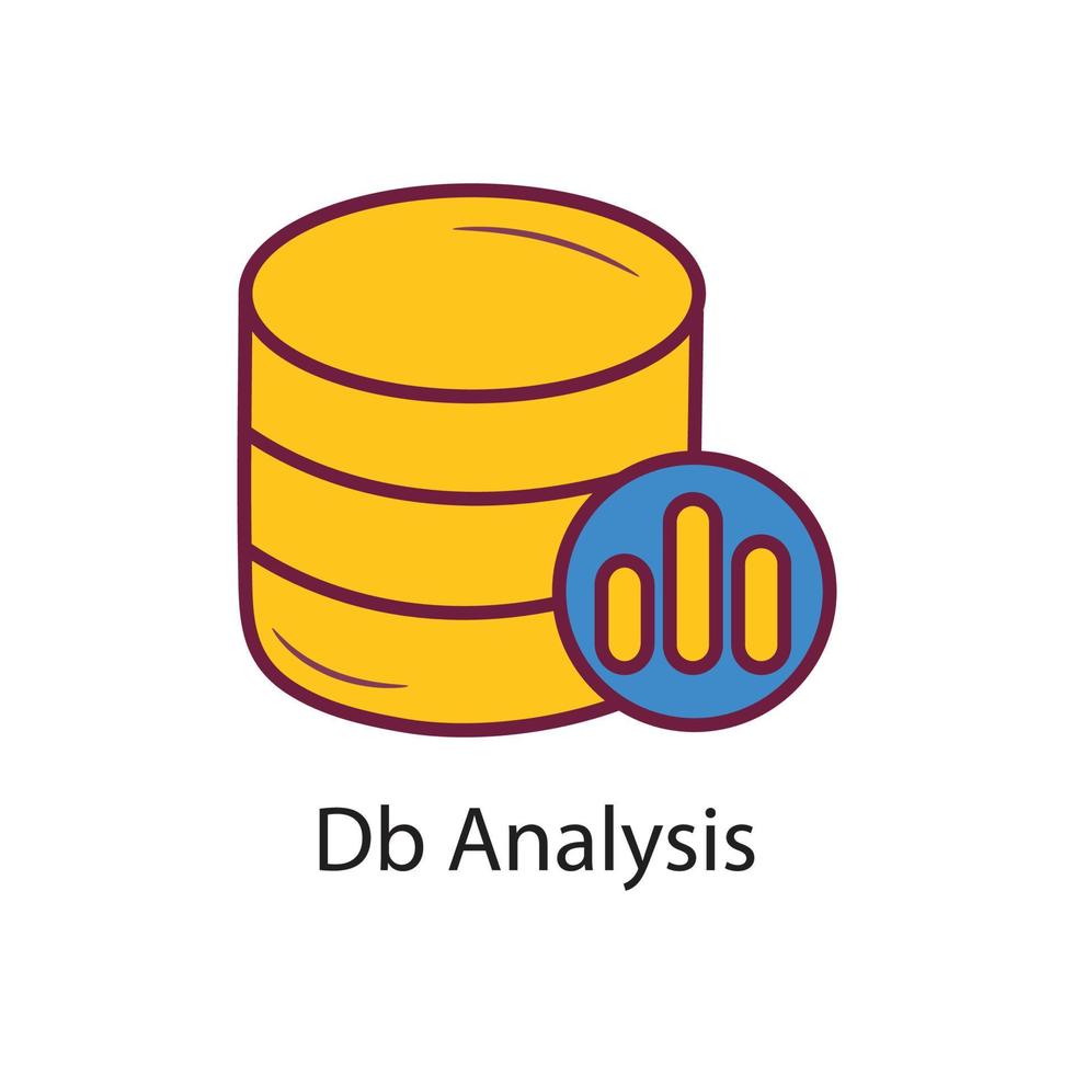 Db Analysis Filled Outline Icon Design illustration. Data Symbol on White background EPS 10 File vector