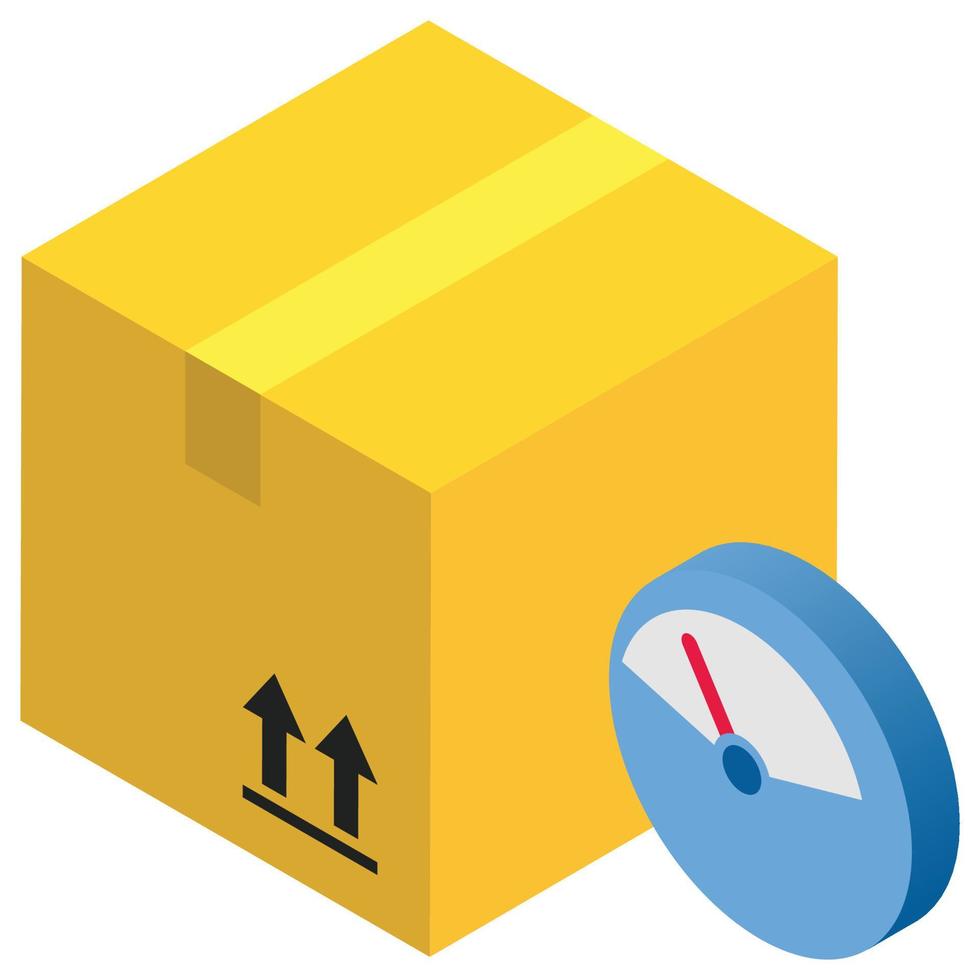 Box Meter - Isometric 3d illustration. vector
