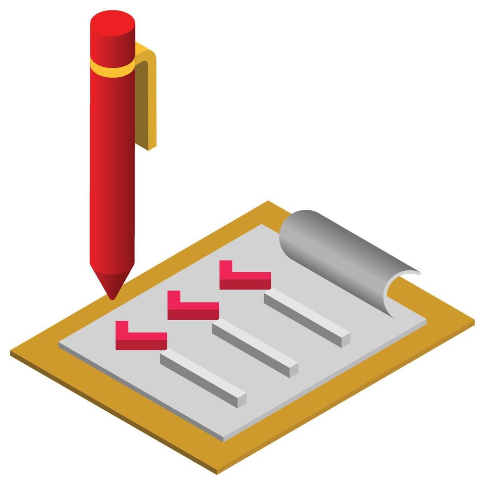 List - Isometric 3d illustration. vector