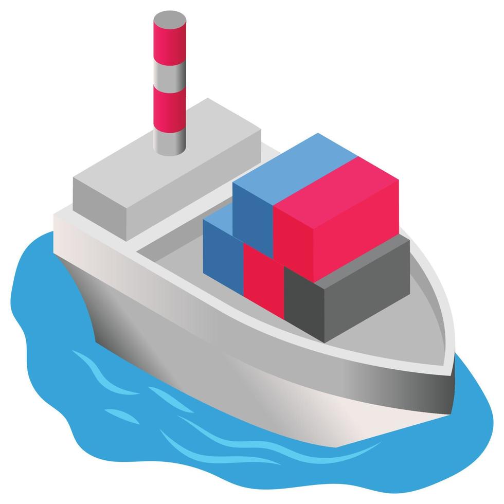 Ship - Isometric 3d illustration. vector