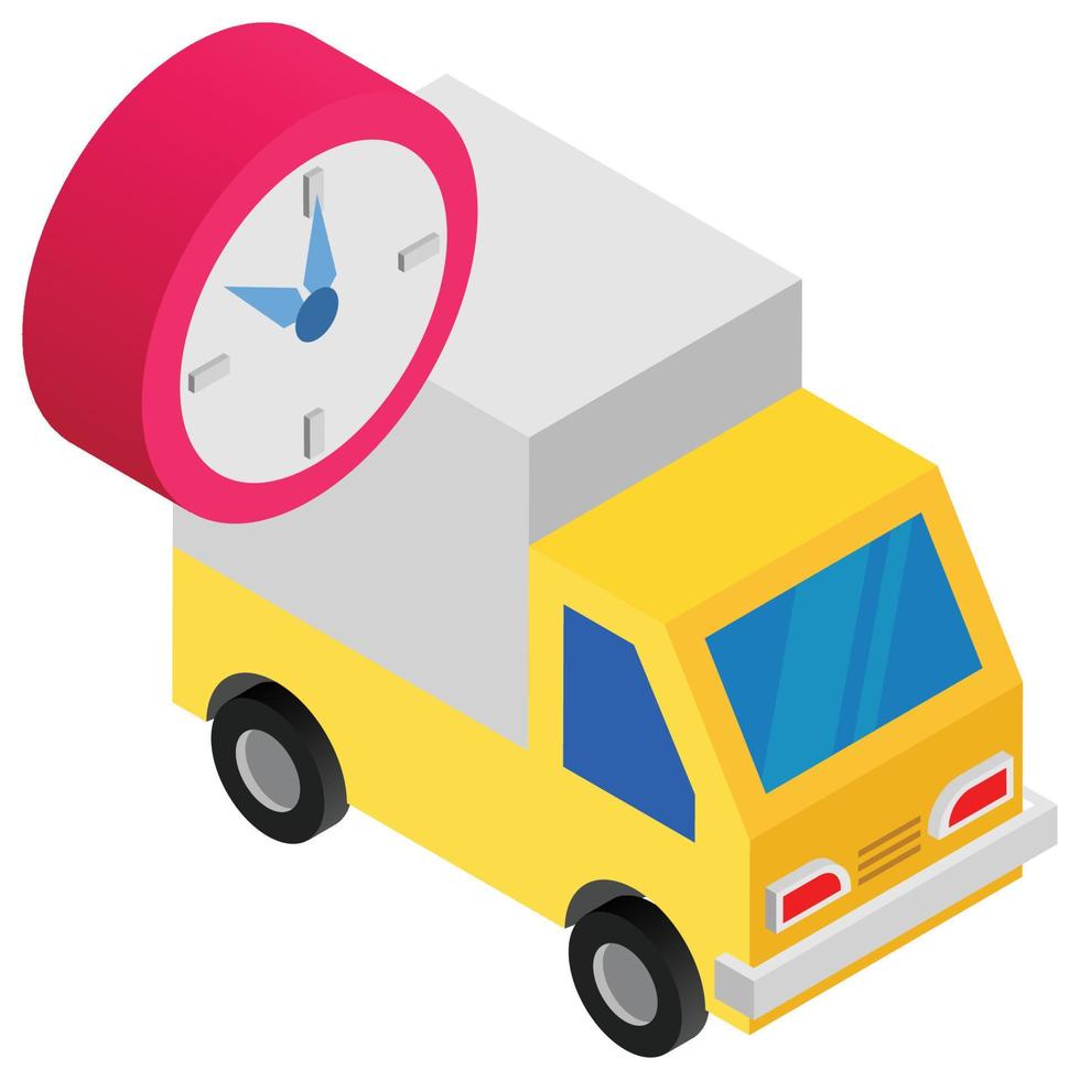 Delivery Time - Isometric 3d illustration. vector