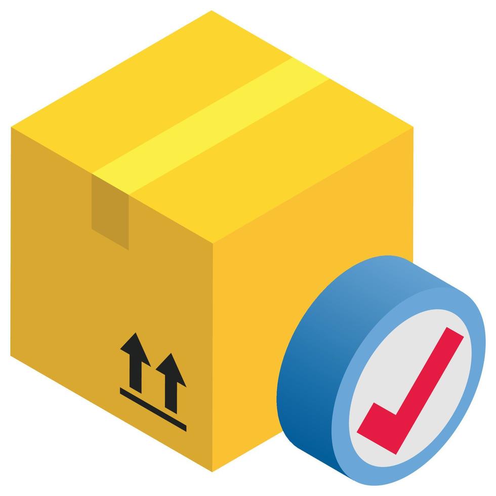 Package Check - Isometric 3d illustration. vector