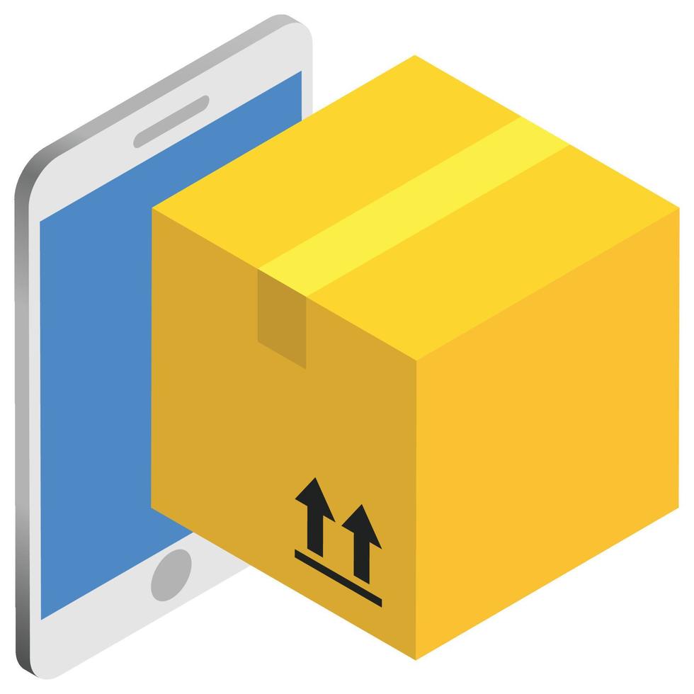 Box Tracking - Isometric 3d illustration. vector