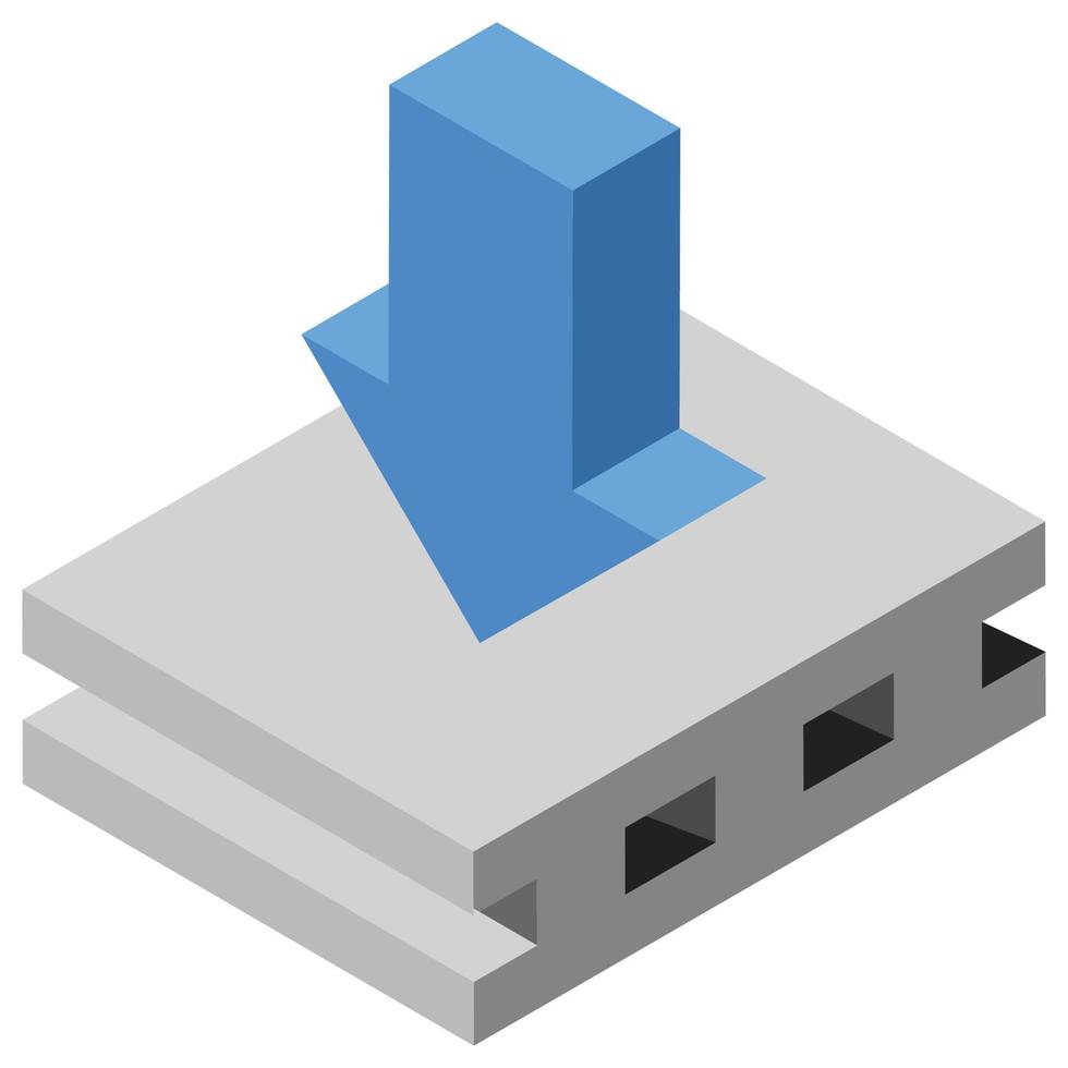 Down Parcel - Isometric 3d illustration. vector