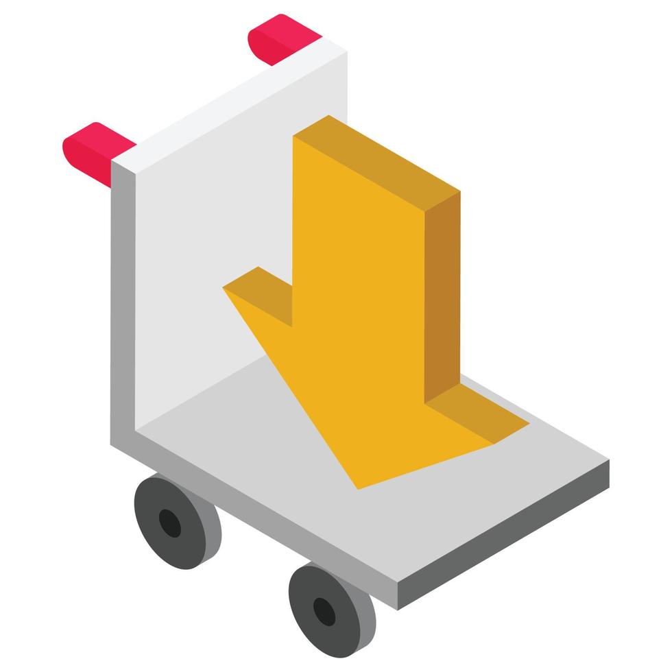 Parcel Arrow - Isometric 3d illustration. vector