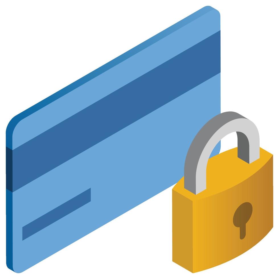 Atm Lock - Isometric 3d illustration. vector