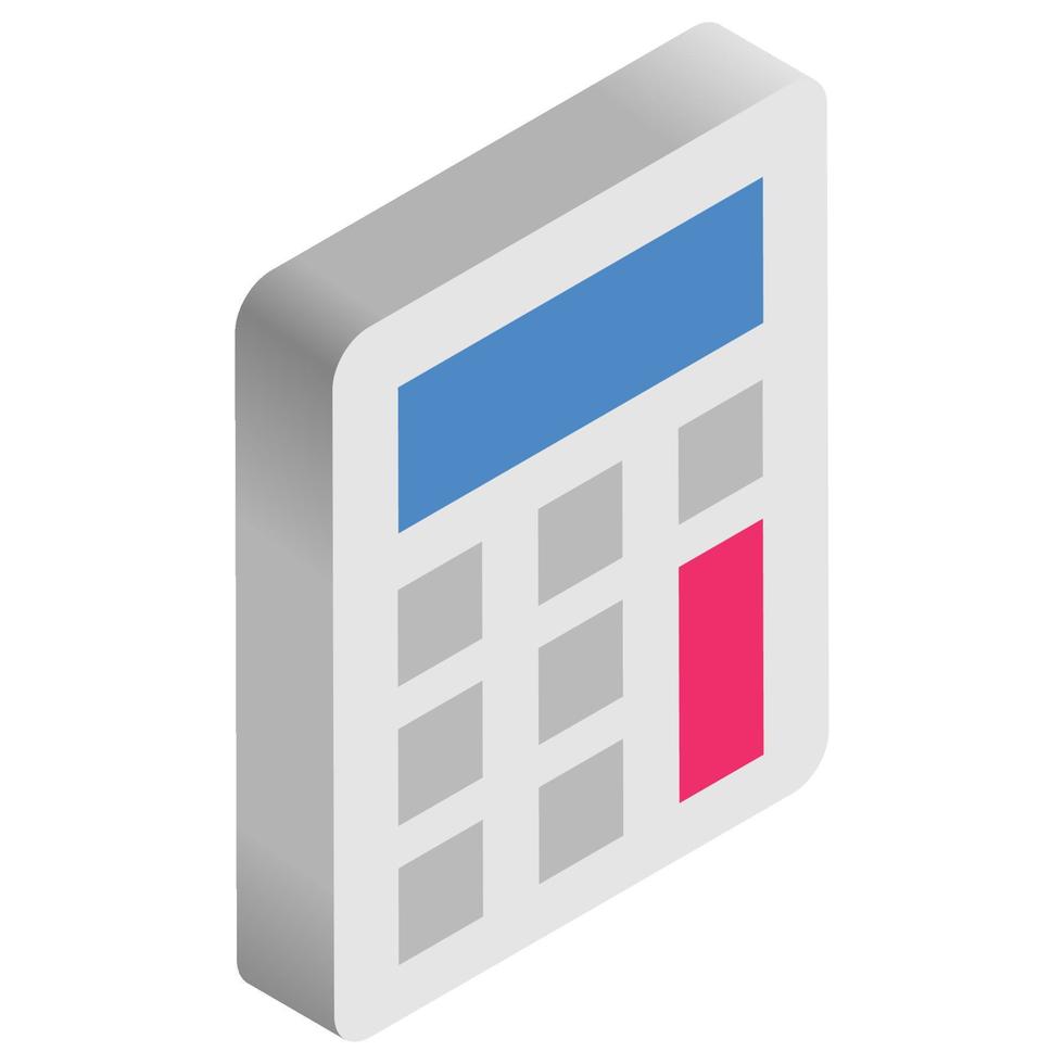 Calculator - Isometric 3d illustration. vector
