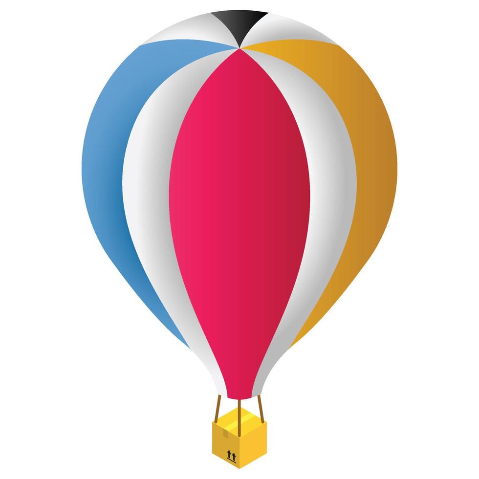 Fly Balloon - Isometric 3d illustration. vector