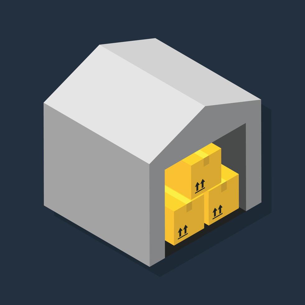 Warehouse - Isometric 3d illustration. vector