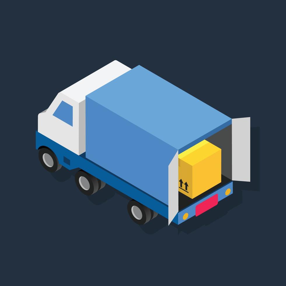 camión de envío - ilustración 3d isométrica. vector