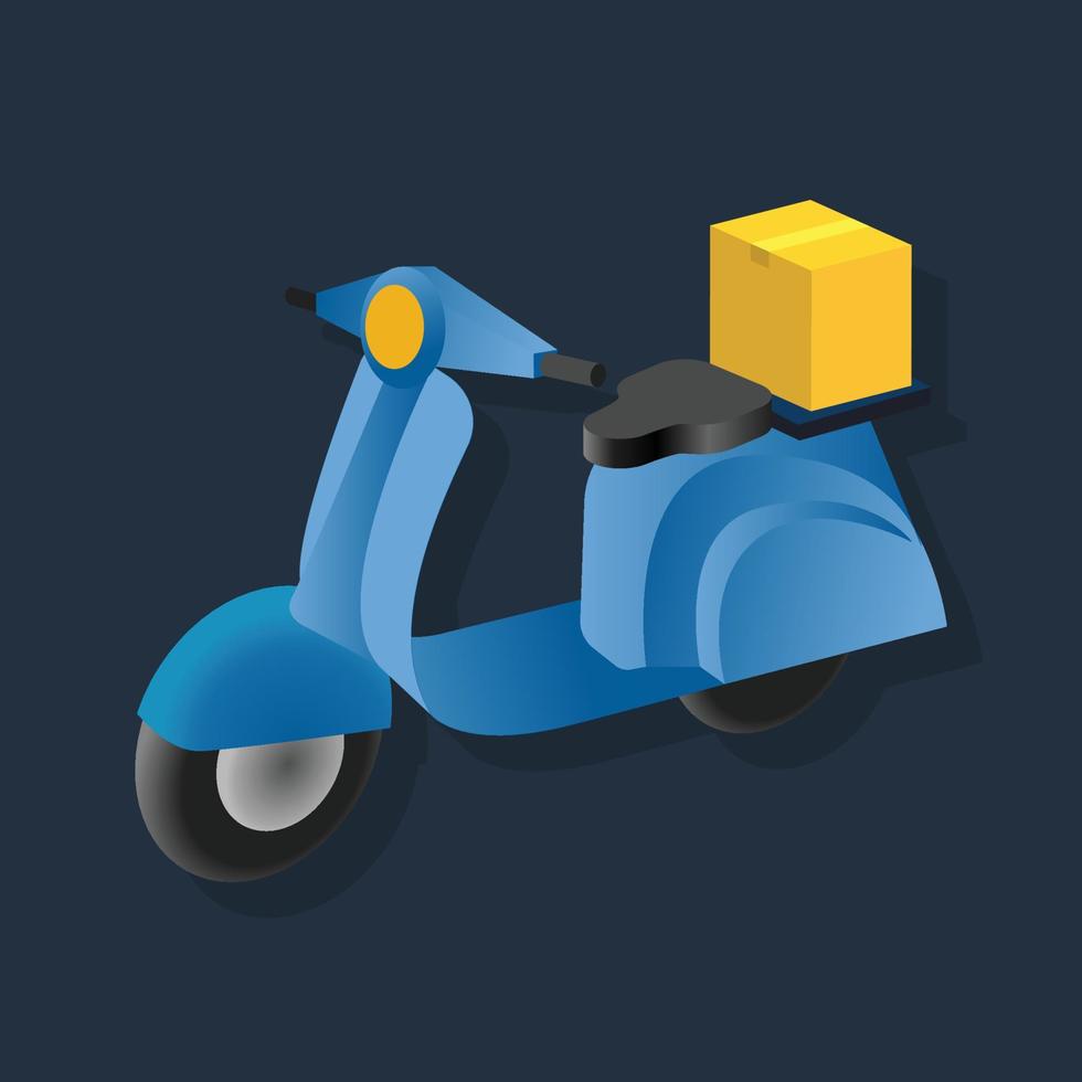 Delivery Scooter - Isometric 3d illustration. vector