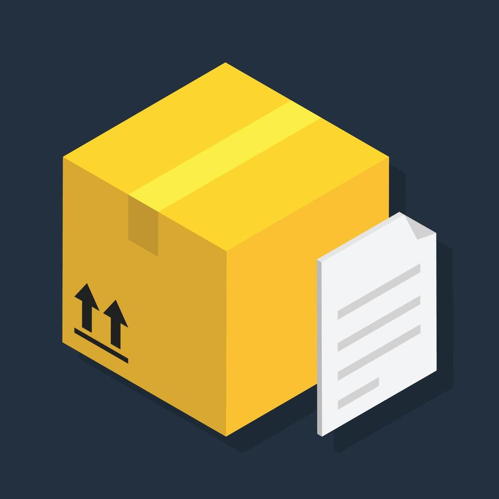 Package Document - Isometric 3d illustration. vector