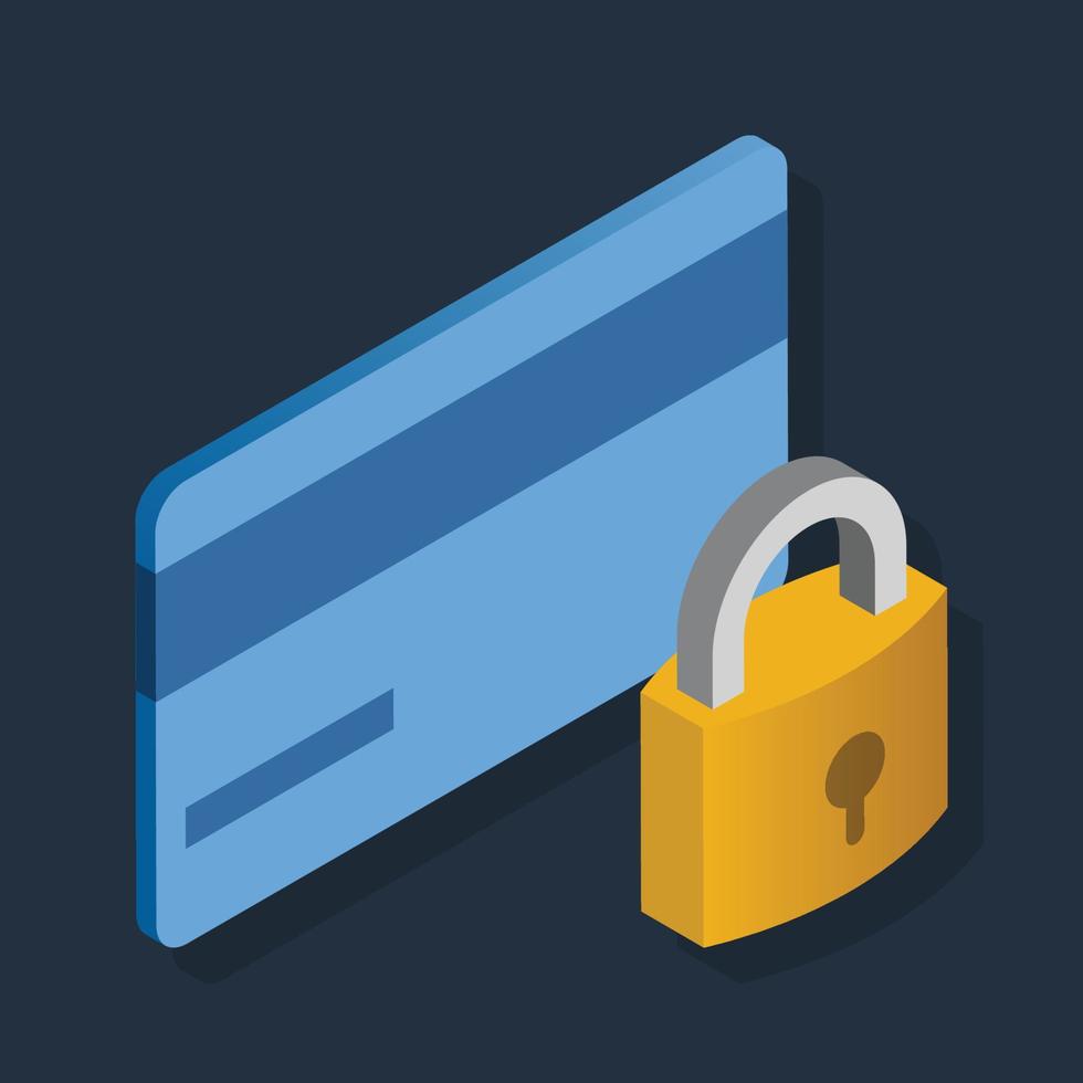 Atm Lock - Isometric 3d illustration. vector