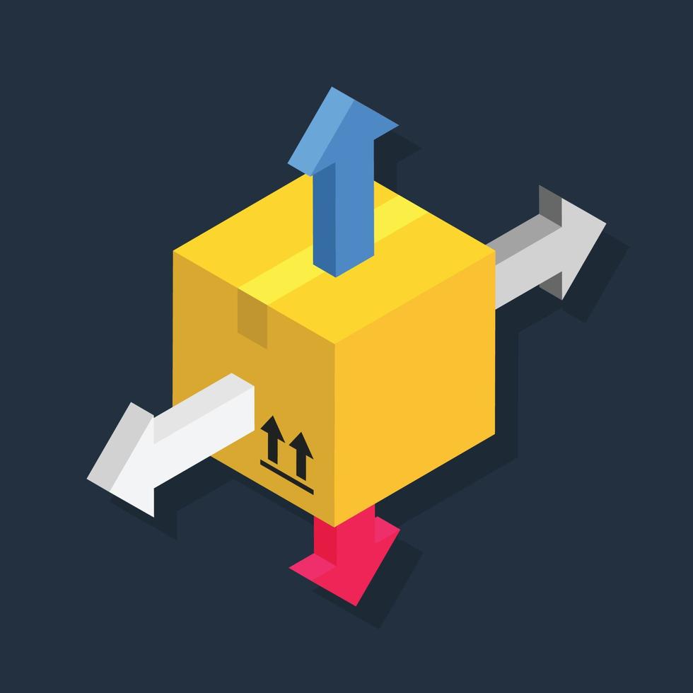 Package Delivery - Isometric 3d illustration. vector