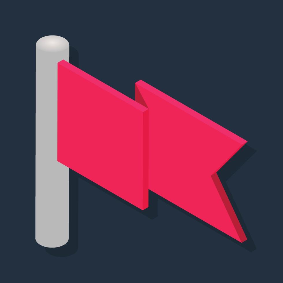 Flag - Isometric 3d illustration. vector