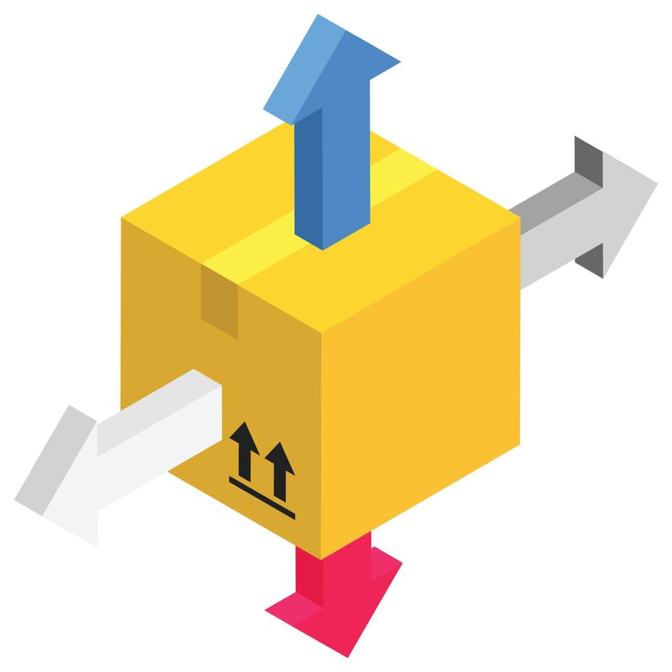 Package Delivery - Isometric 3d illustration. vector
