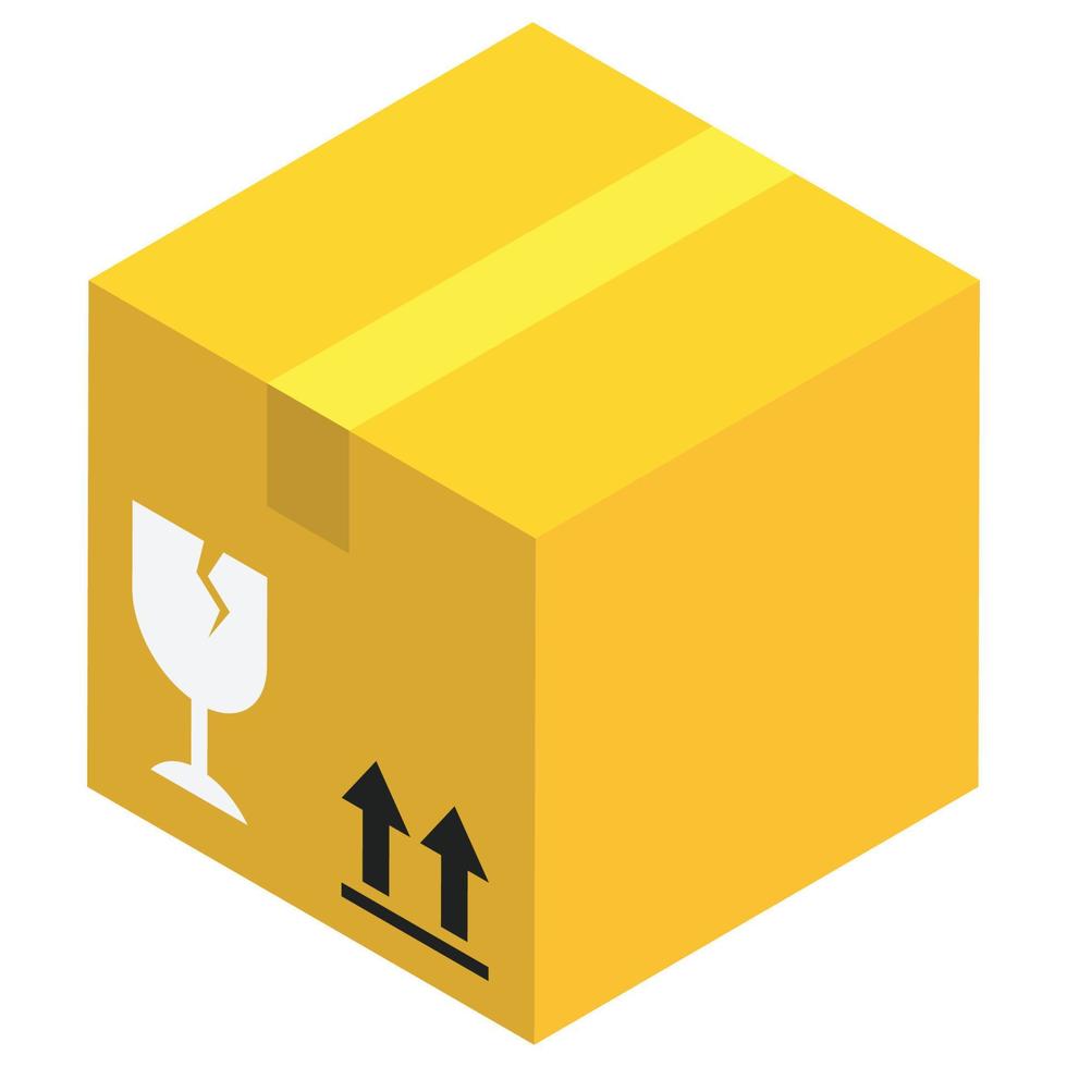 Fragile Package - Isometric 3d illustration. vector