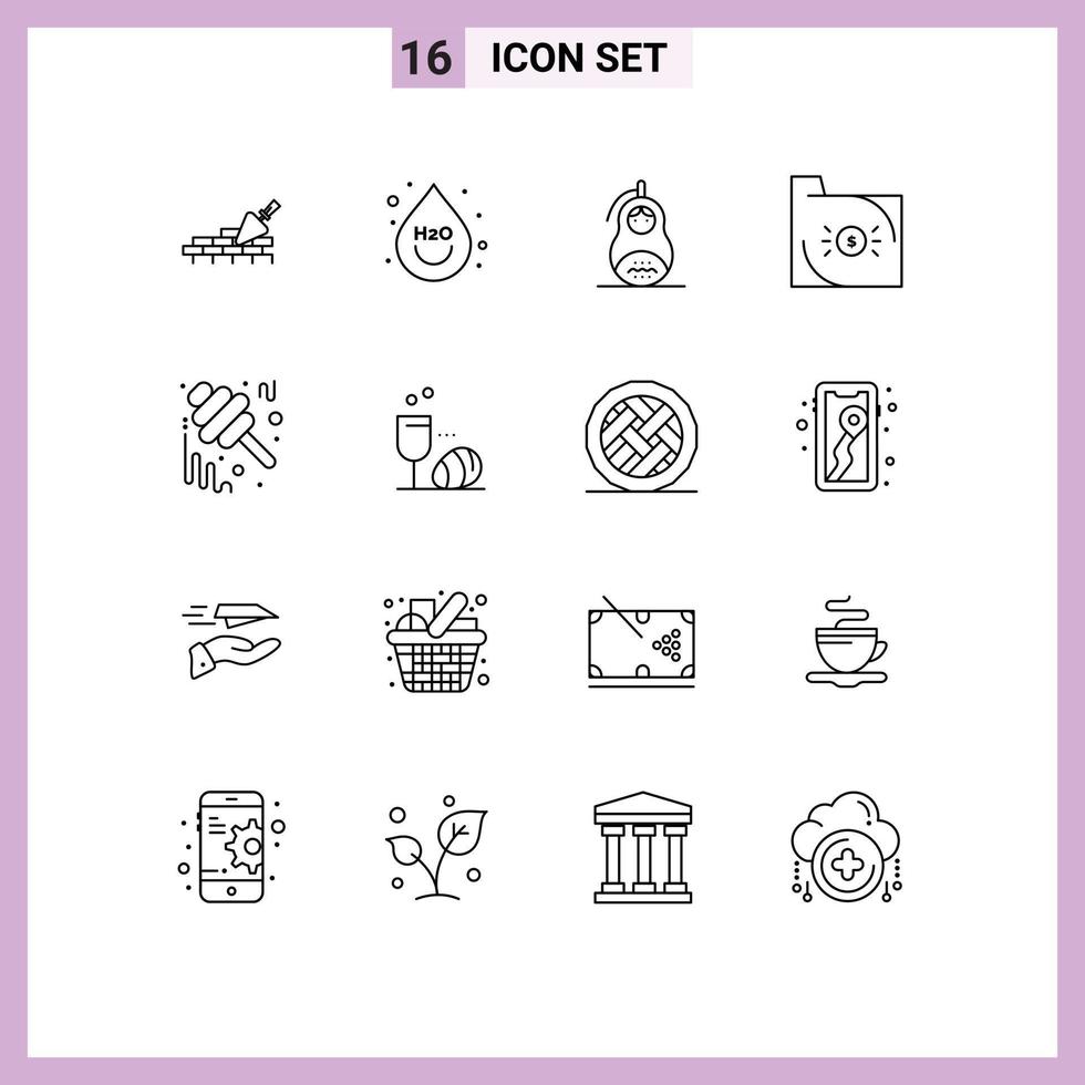 16 Creative Icons Modern Signs and Symbols of economy business fraud banking russia Editable Vector Design Elements