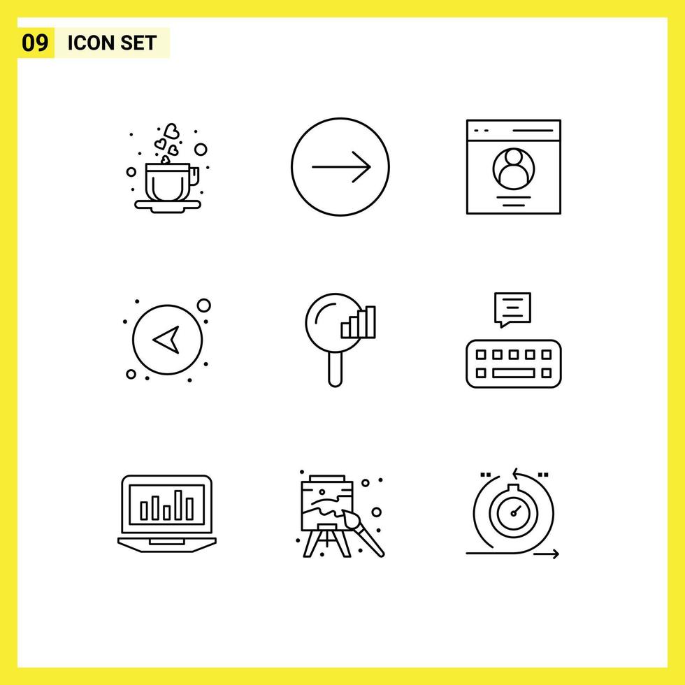 9 Creative Icons Modern Signs and Symbols of signal search profile find network Editable Vector Design Elements