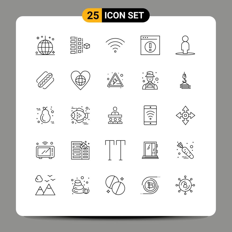 Universal Icon Symbols Group of 25 Modern Lines of manager human planning businessmen wifi Editable Vector Design Elements