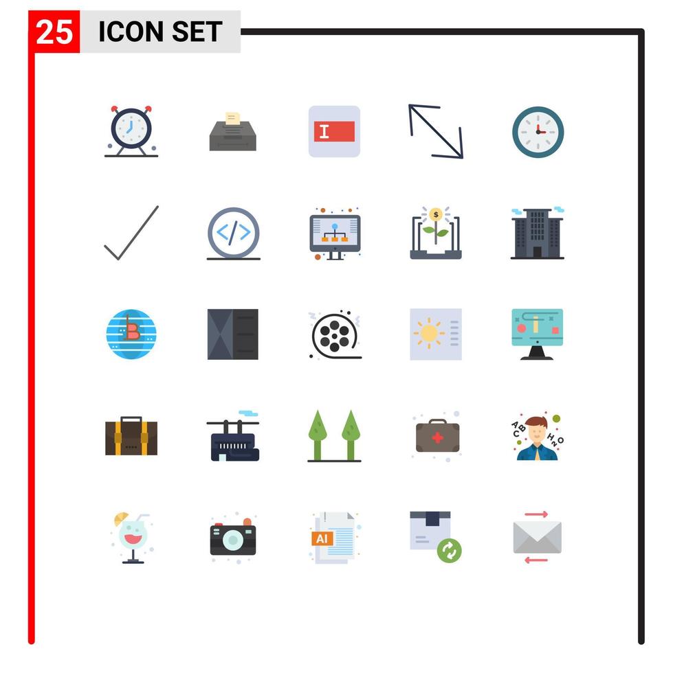 Set of 25 Modern UI Icons Symbols Signs for speedometer device information scale arrow Editable Vector Design Elements