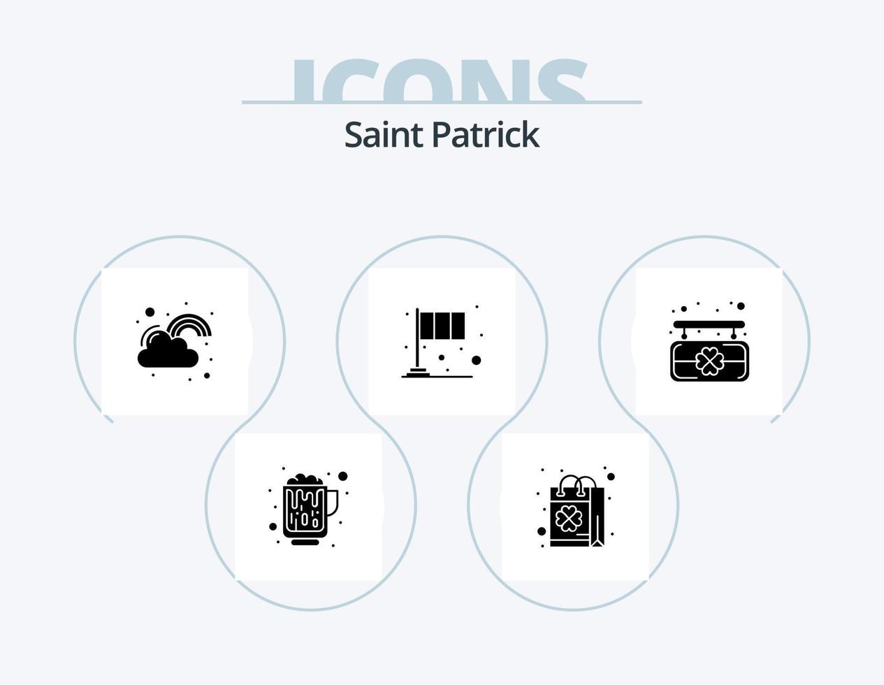 paquete de iconos de glifo de san patricio 5 diseño de iconos. irlandesa. festival. compras. día. suerte vector