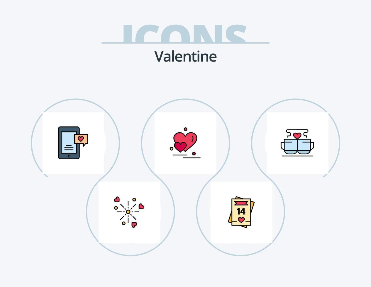 Valentine Line Filled Icon Pack 5 Icon Design. couple. day. rose. valentines. valentine vector