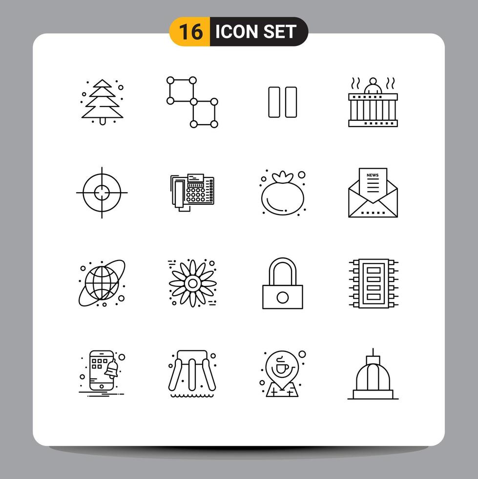 Stock Vector Icon Pack of 16 Line Signs and Symbols for science springs media spa massage Editable Vector Design Elements